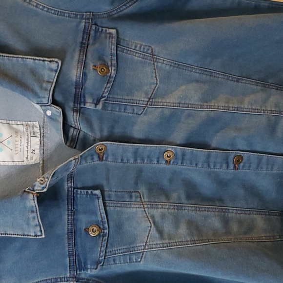 Style Me Los Angeles Woman's Plus Denim Jacket 1x - Picture 2 of 5